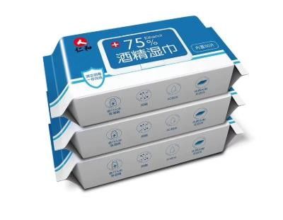 Làm sạch tay Khăn lau không dệt 75% cồn thực phẩm