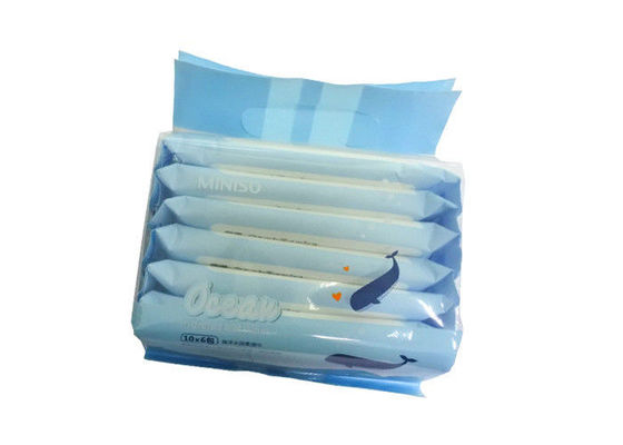 Màu trắng 10 chiếc * 6 Không có hương thơm Khăn ướt Em bé cực mềm